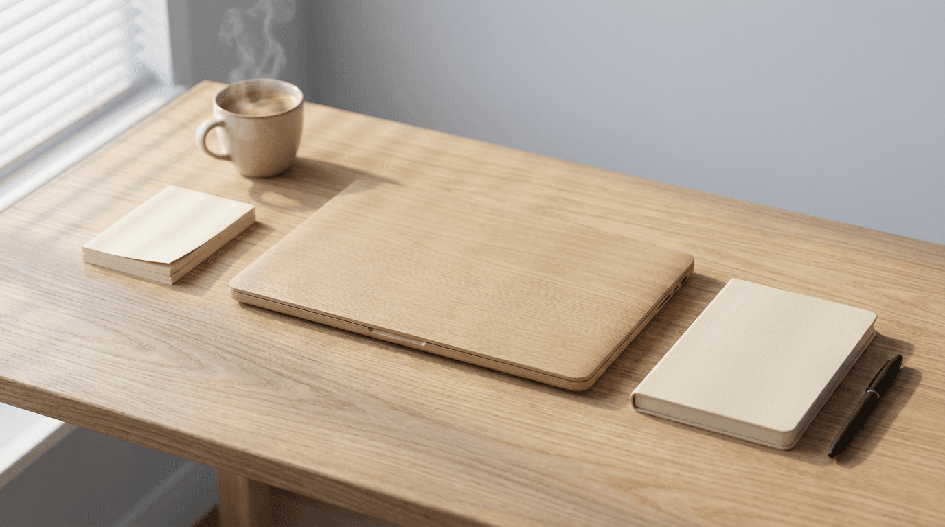 Assembled modular office furniture in a professional workspace